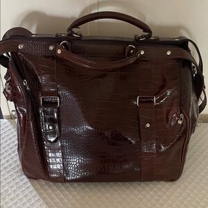 Bath & Body Works Croc-Embossed Travel Bag - Dark Brown